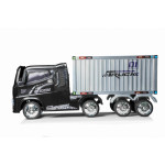 Elektrický Kamión s prívesom a kontajnerom Truck - 175x49x76cm - čierny 